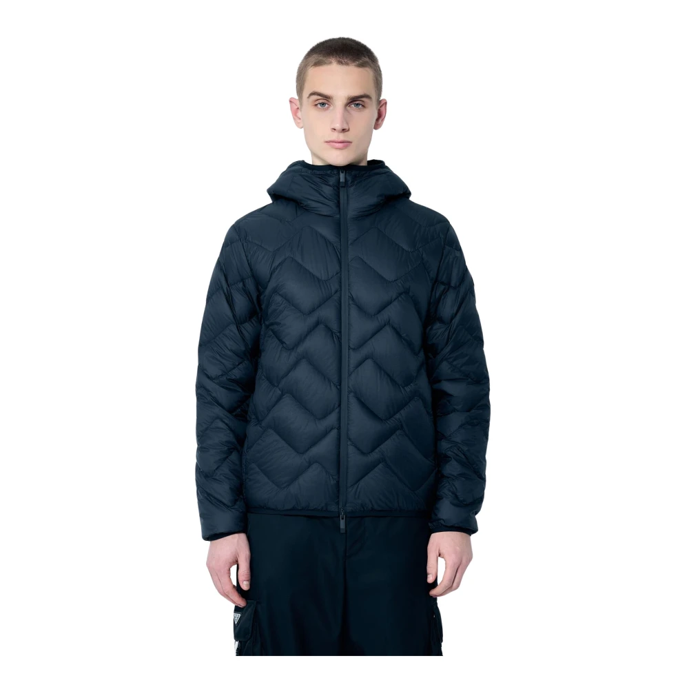 Moncler Zigzag Gewatteerde Hooded Donsjas Black Heren