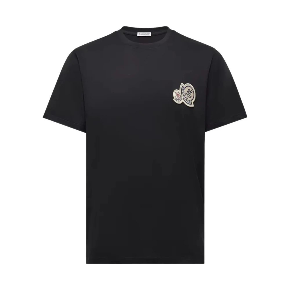 Moncler , T-Shirts, Male, Black, M, Ss T-Shirt - Image 6