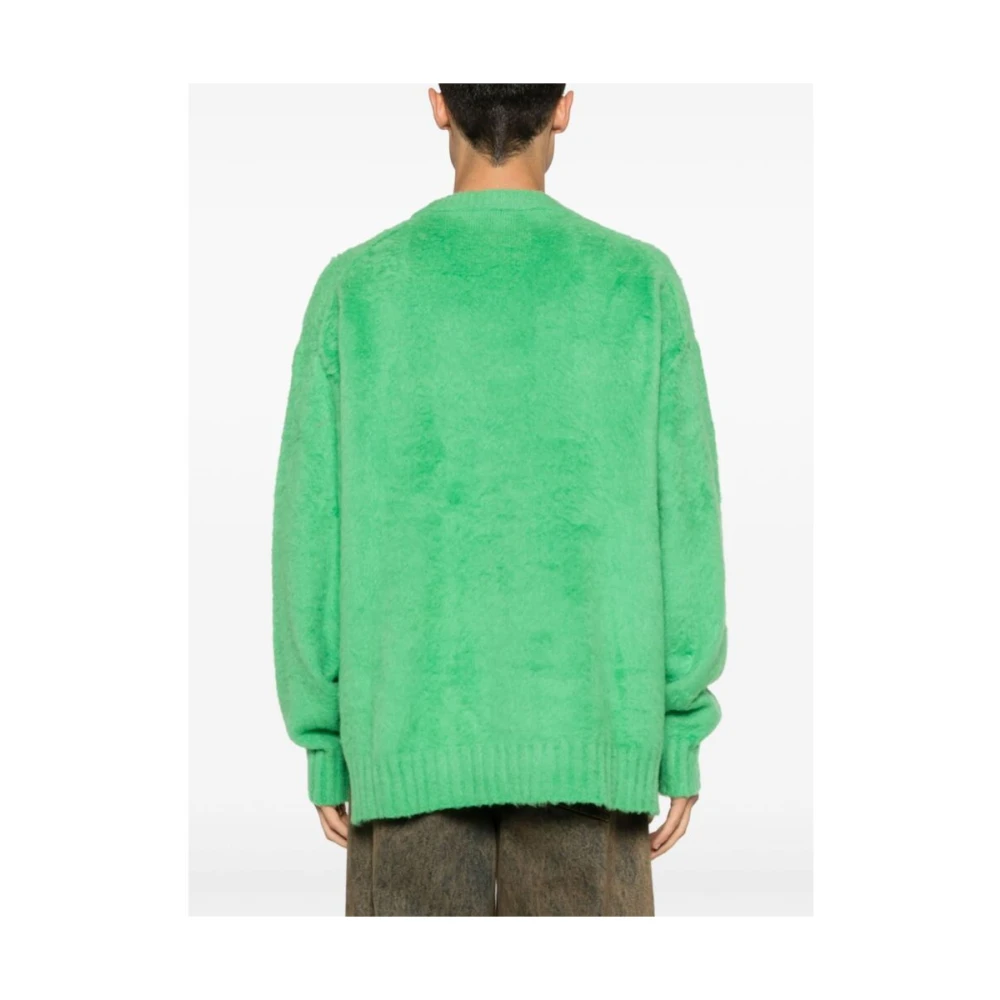 Roberto Collina Groene Katoenen Sweater met Franse Terry Voering Green Heren