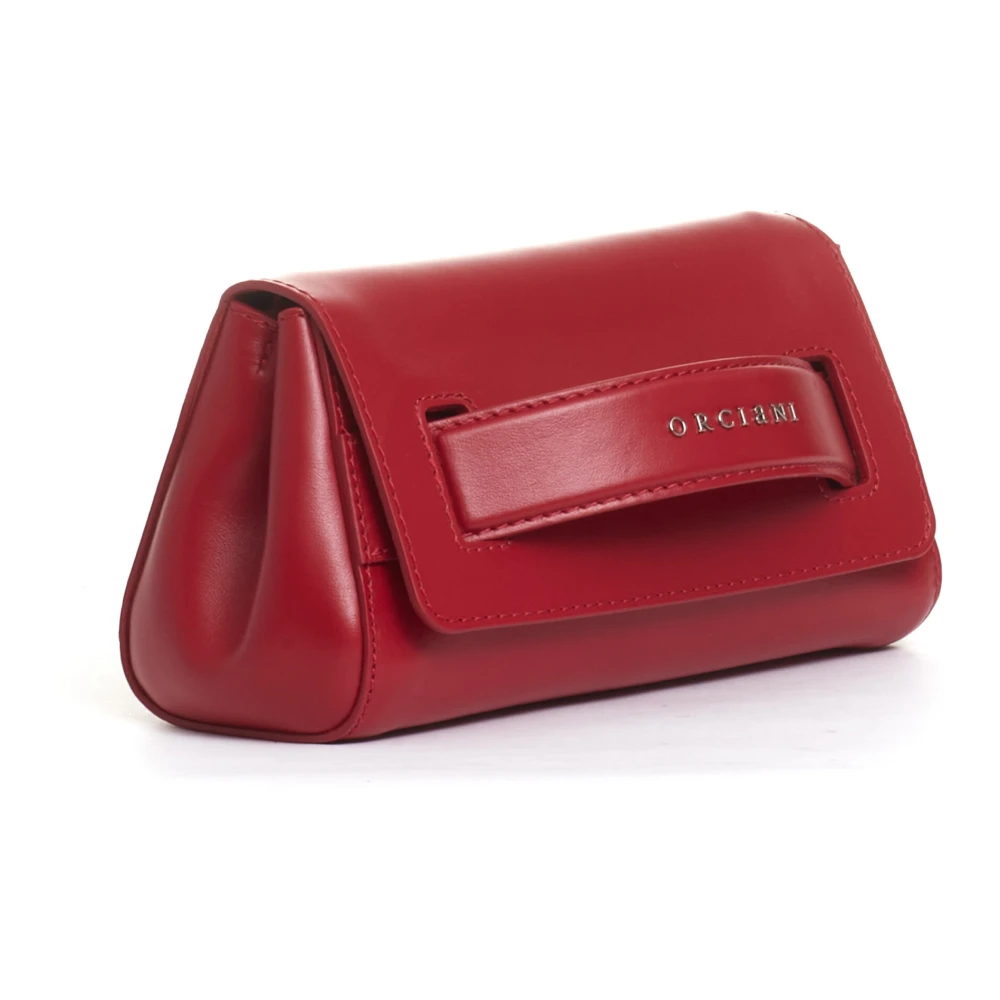 Orciani Rode Leren Handtas Elegantie Red Dames