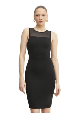 Mesh-insert Mini Dress
