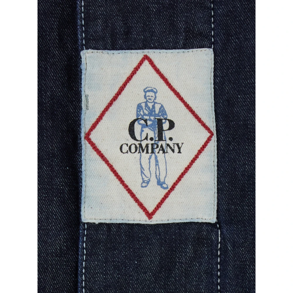 C.P. Company Blauwe Denim Jack met Klassieke Kraag Blue Heren