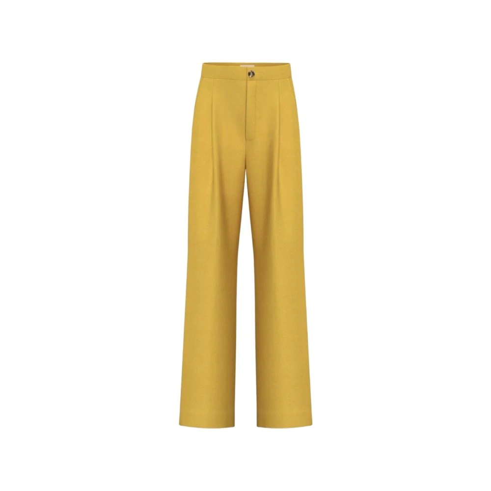 Marella Women's Yellow Wide Trousers - Wide Trousers - M - Trousers