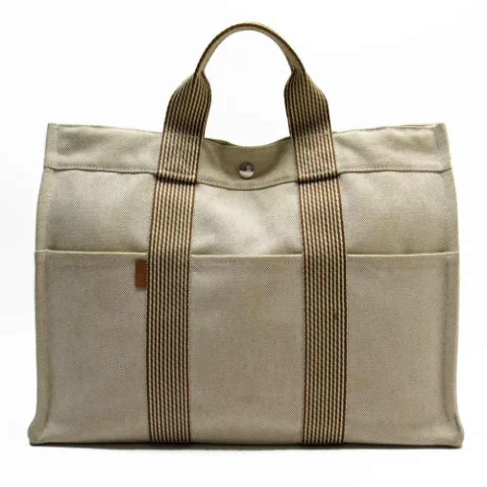 Hermès Vintage Pre-owned Canvas handbags Beige Unisex