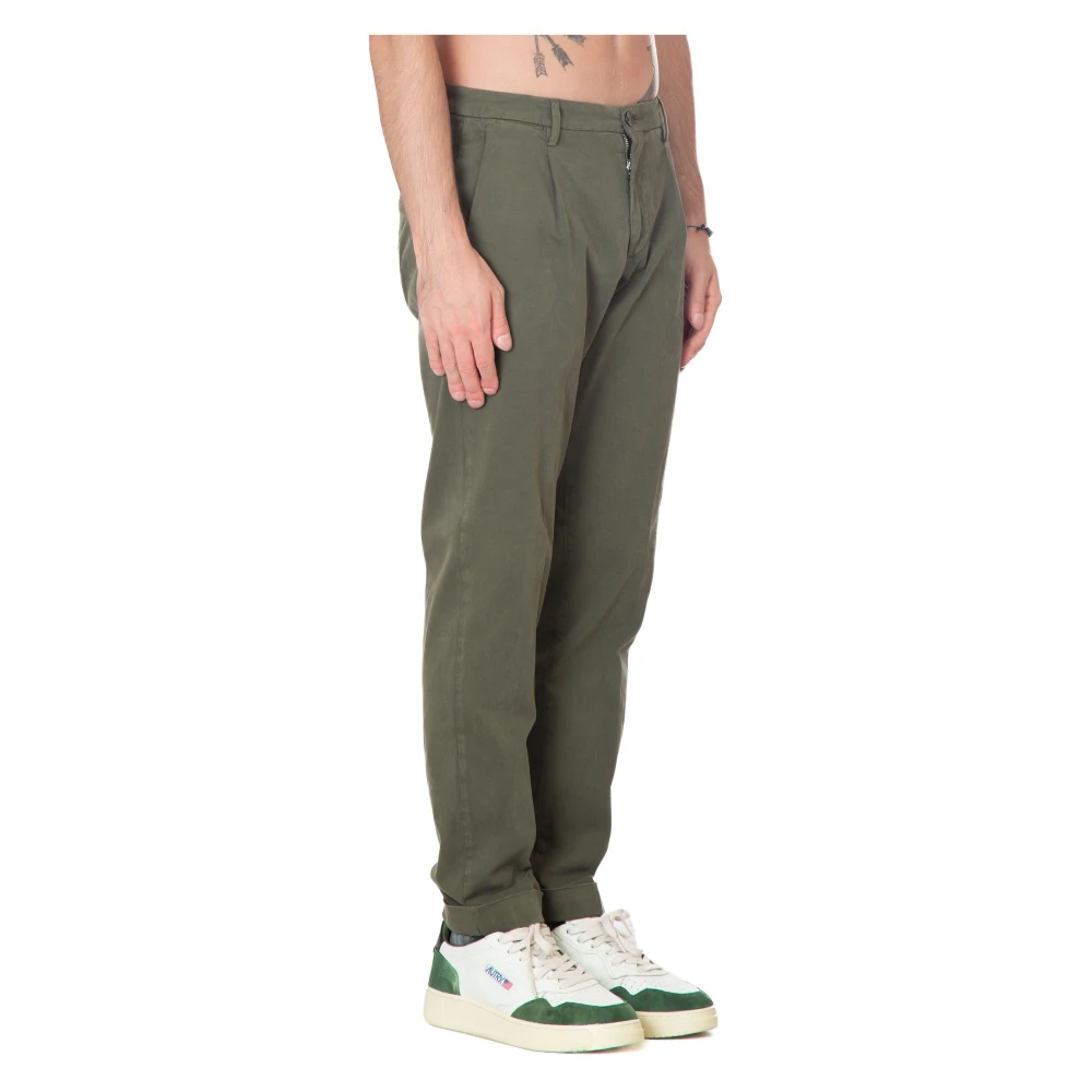 Briglia Geplooide katoenen broek Green Heren