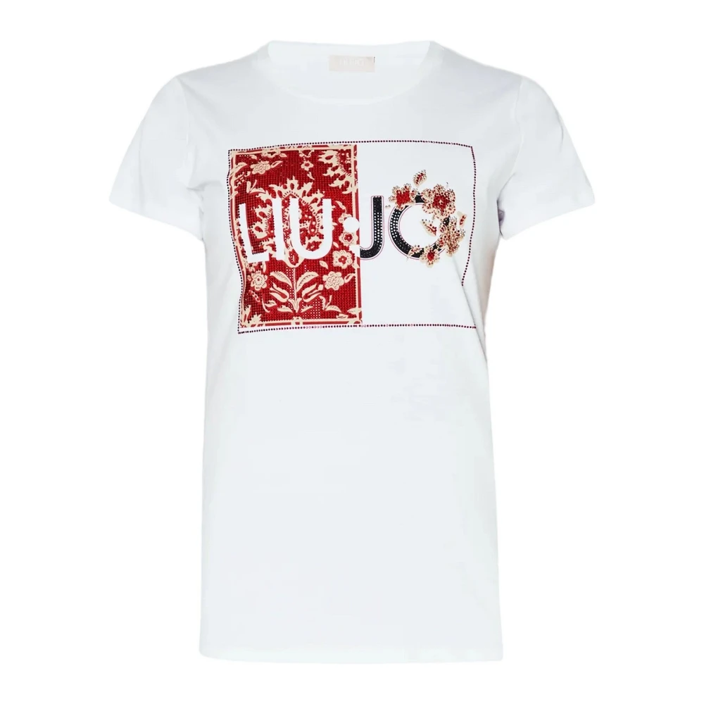 Liu Jo Rode T-shirts en Polos met Applicaties White Dames