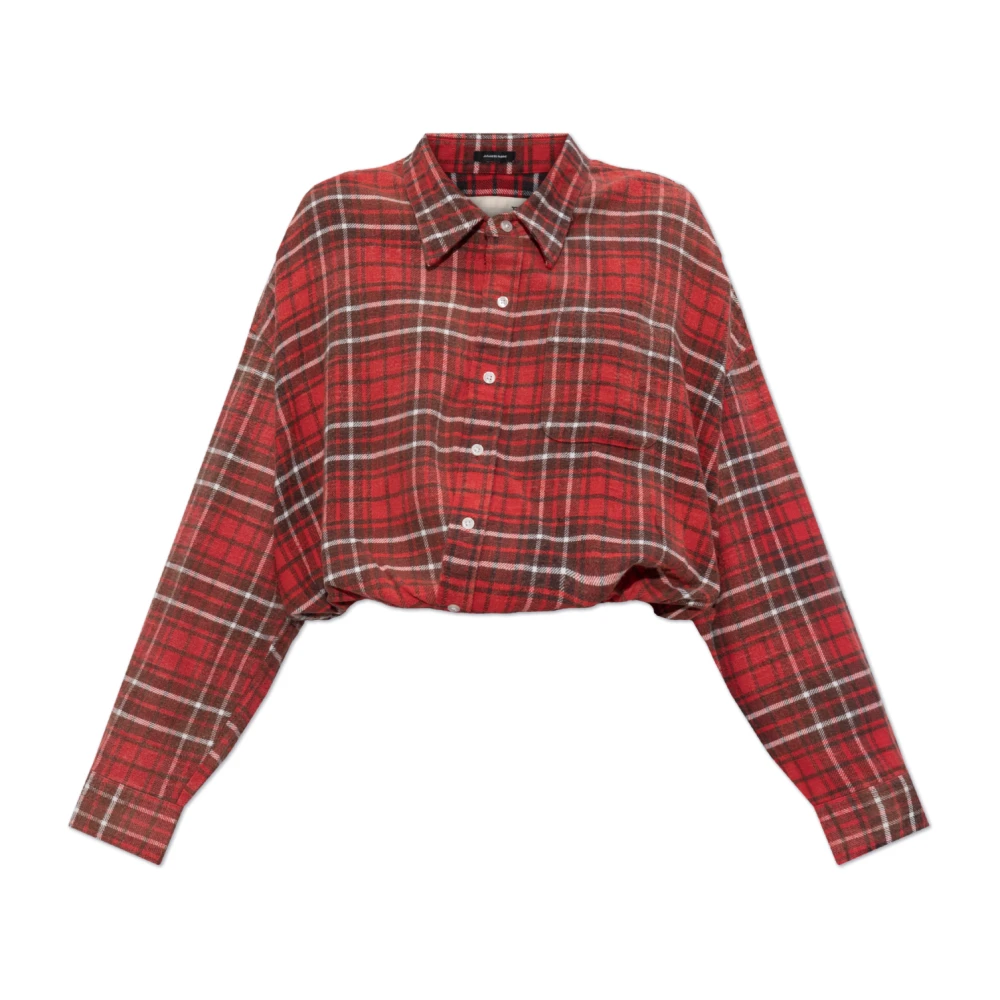 R13 Shirt met Ruitpatroon Red Dames