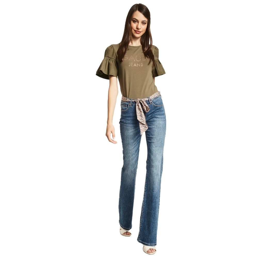 Gaudi Stijlvolle Flared Jeans voor Vrouwen Blue Dames