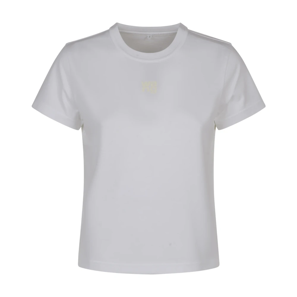 Alexander Wang Women's White T-Shirts, Xs, Essential Jsy Shrunken Tee W/Puff Logo