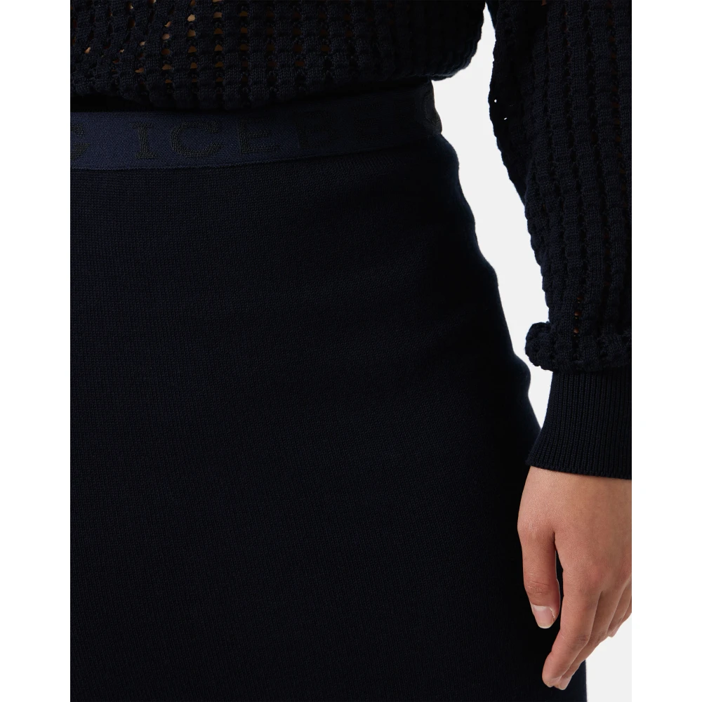 Iceberg Blauwe rok van stretchkatoen met perforaties Blue Dames