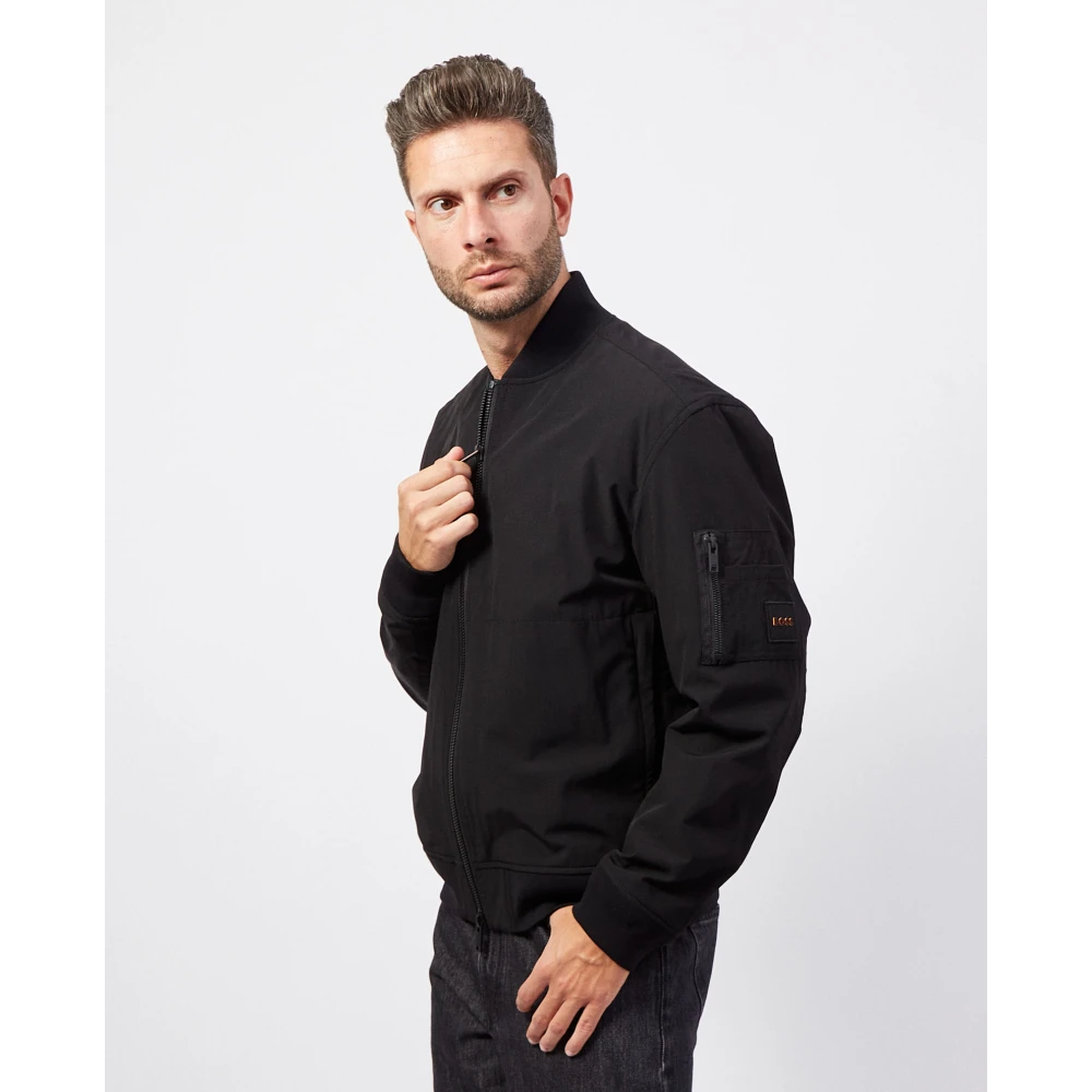 Hugo Boss Waterafstotende Aviator Stijl Zwarte Jas Black Heren
