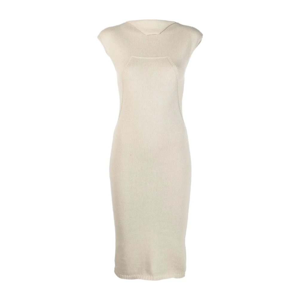 Rick Owens Beige Katoenen Midi Jurk Beige Dames