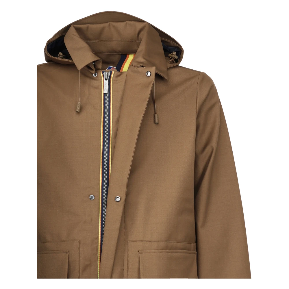 K-way Beige Wollen Jas Beige Heren