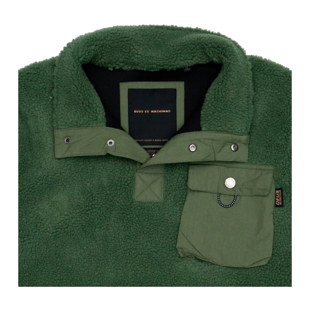 Deus Ex Machina Katoenen Sherpa Parka met Contrastzakken Green Heren