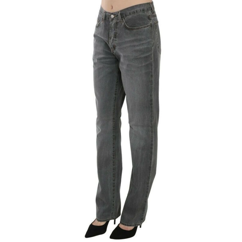 Just Cavalli Grijze Straight Leg Jeans met Medium Taille Gray Dames