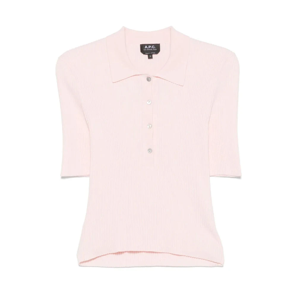 A.p.c. Klassieke Polo in Marineblauw Pink Dames