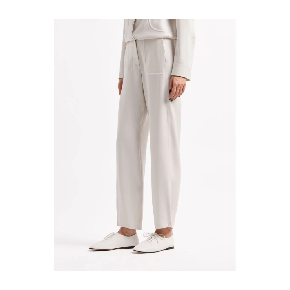 Giorgio Armani Grijze Broek met Elastische Tailleband Gray Dames
