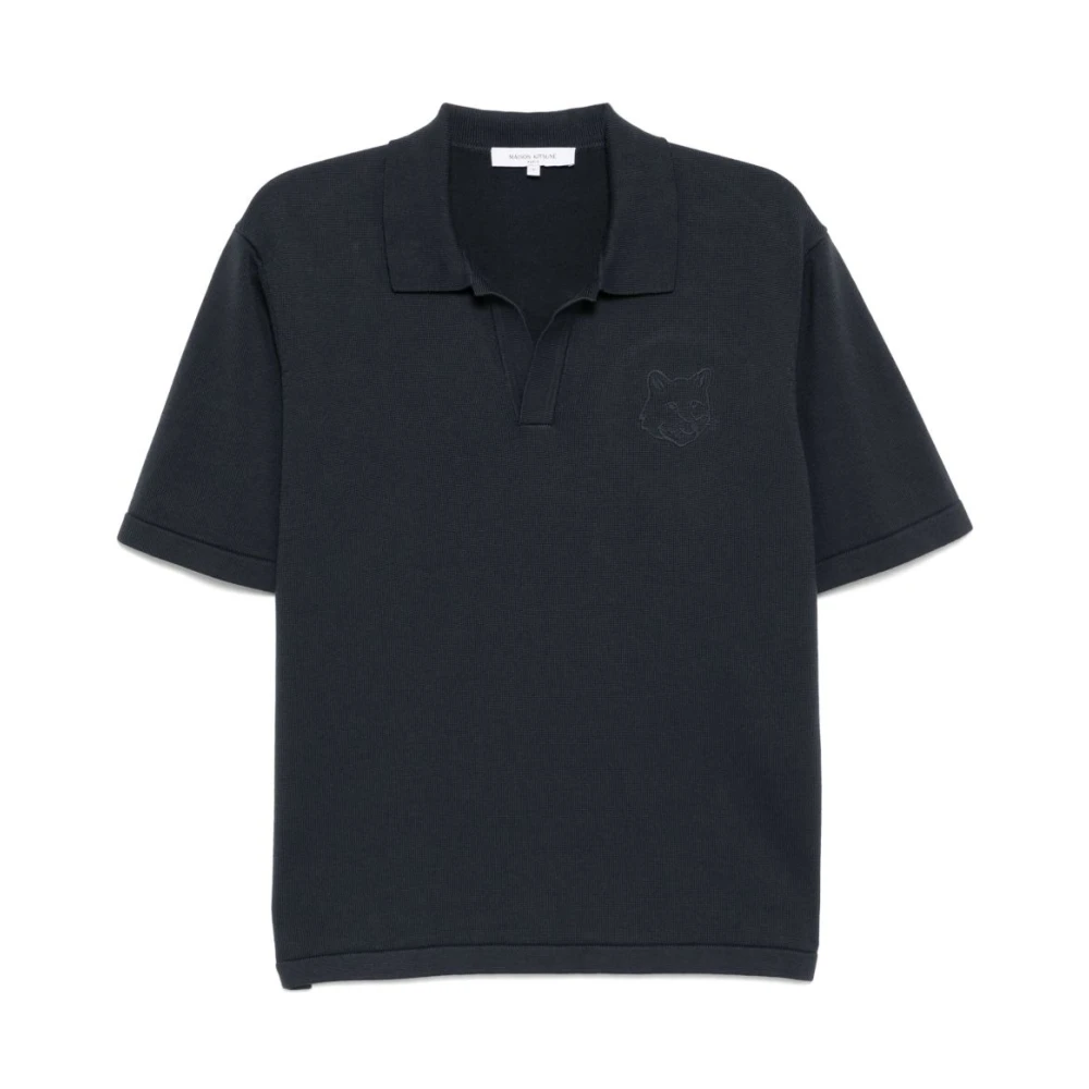 Maison Kitsuné Men's Gray Polo Shirts, Xl, Polo Shirt