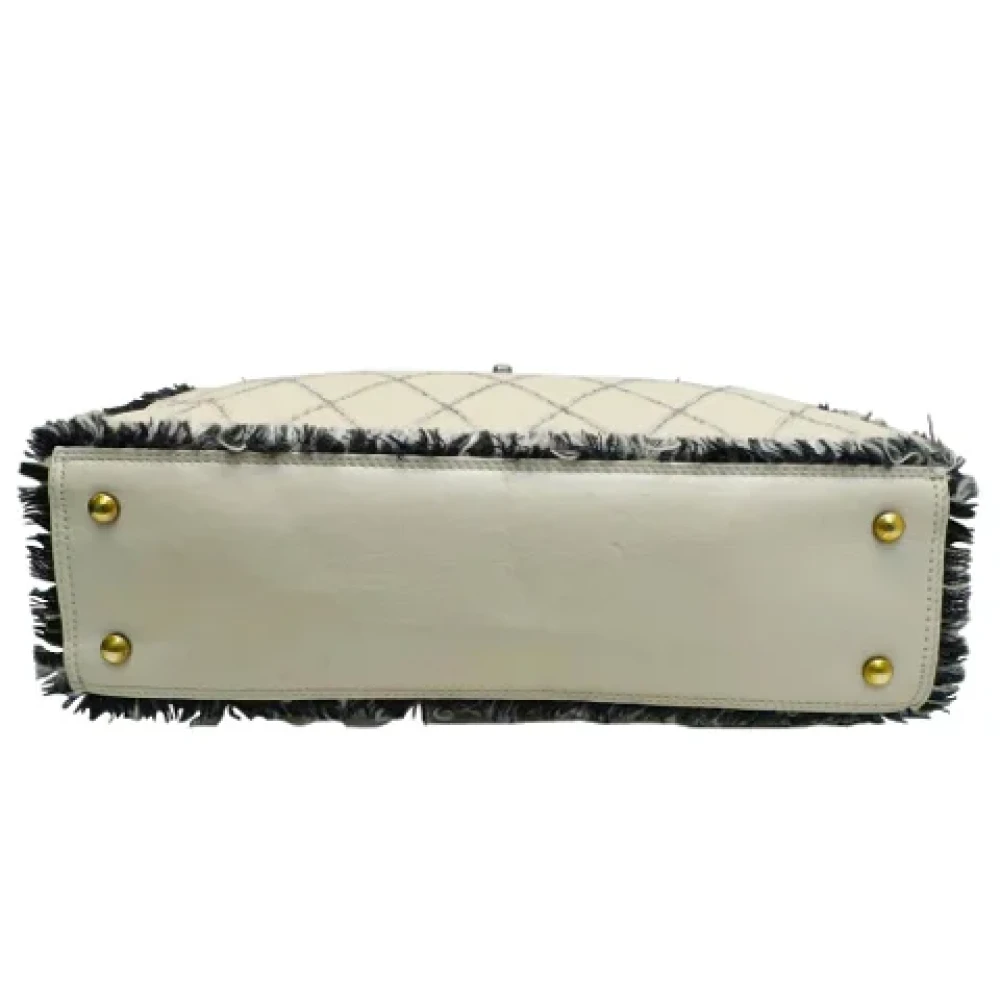 Chanel Vintage Pre-owned Leather totes Beige Dames