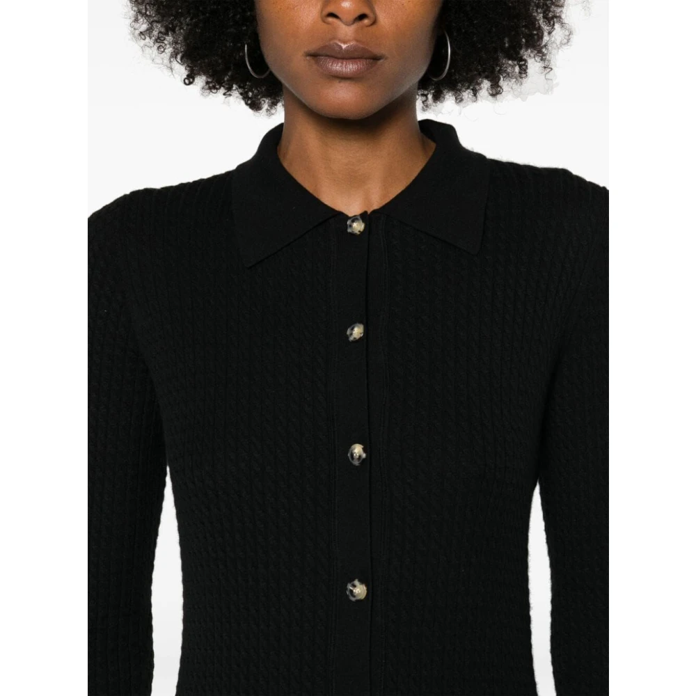 Proenza Schouler Zwarte Gebreide Jurk met Knoopsluiting Black Dames