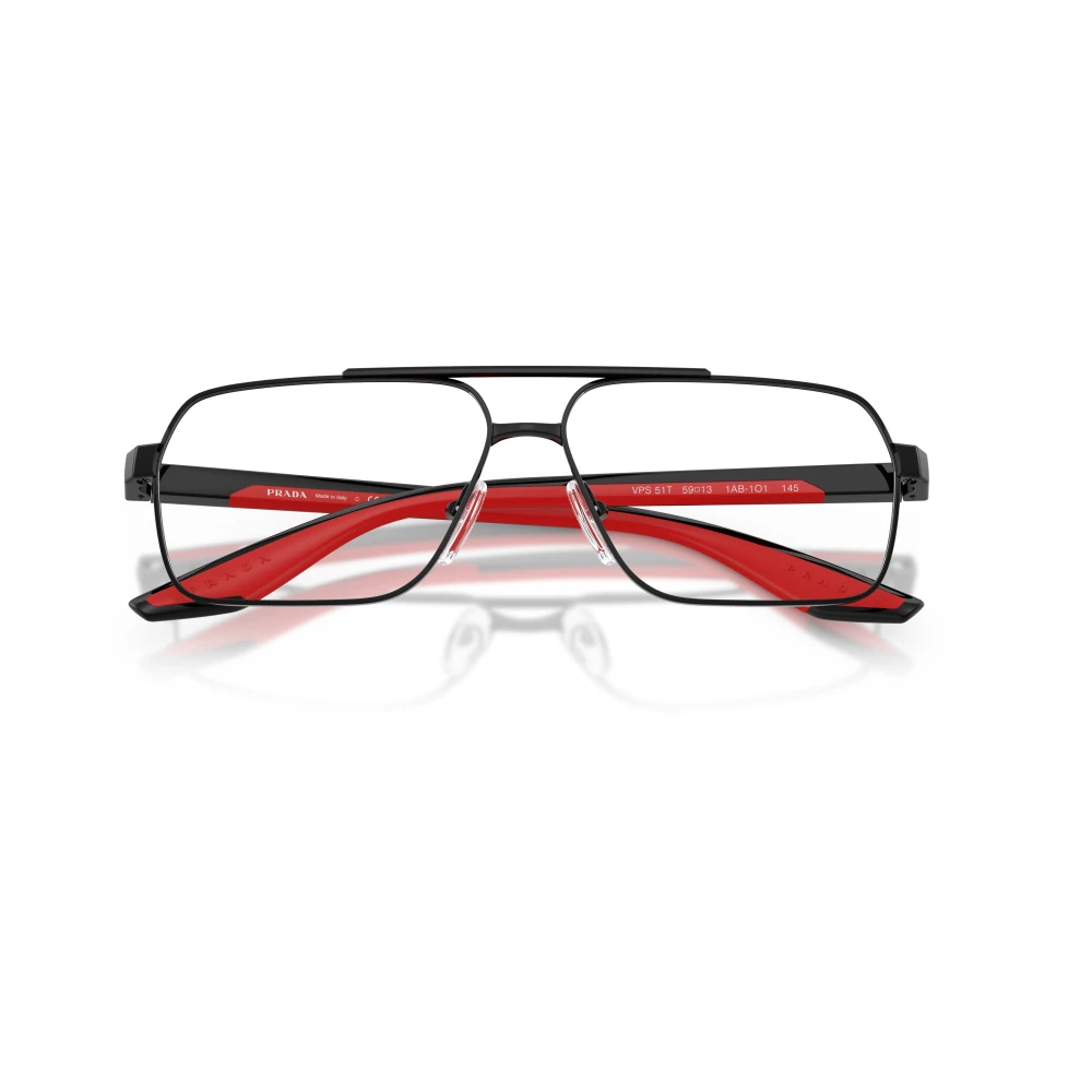 Prada Linea Rossa Black Ps 51Tv 1Ab1o1 Man Optical Frames Metal Transparent Squared Normal - Image 2