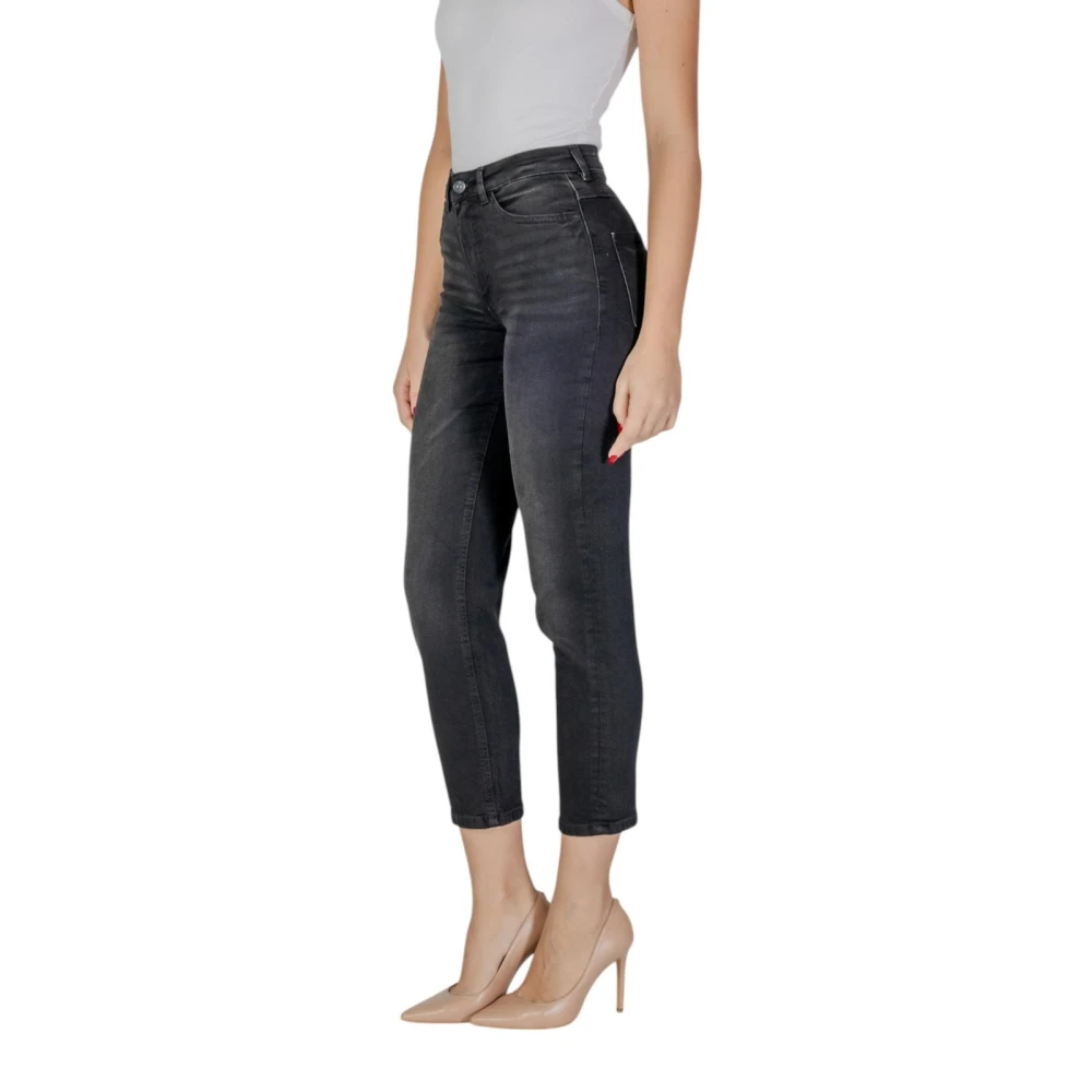 Ichi Zwarte Slim Fit Jeans Black Dames