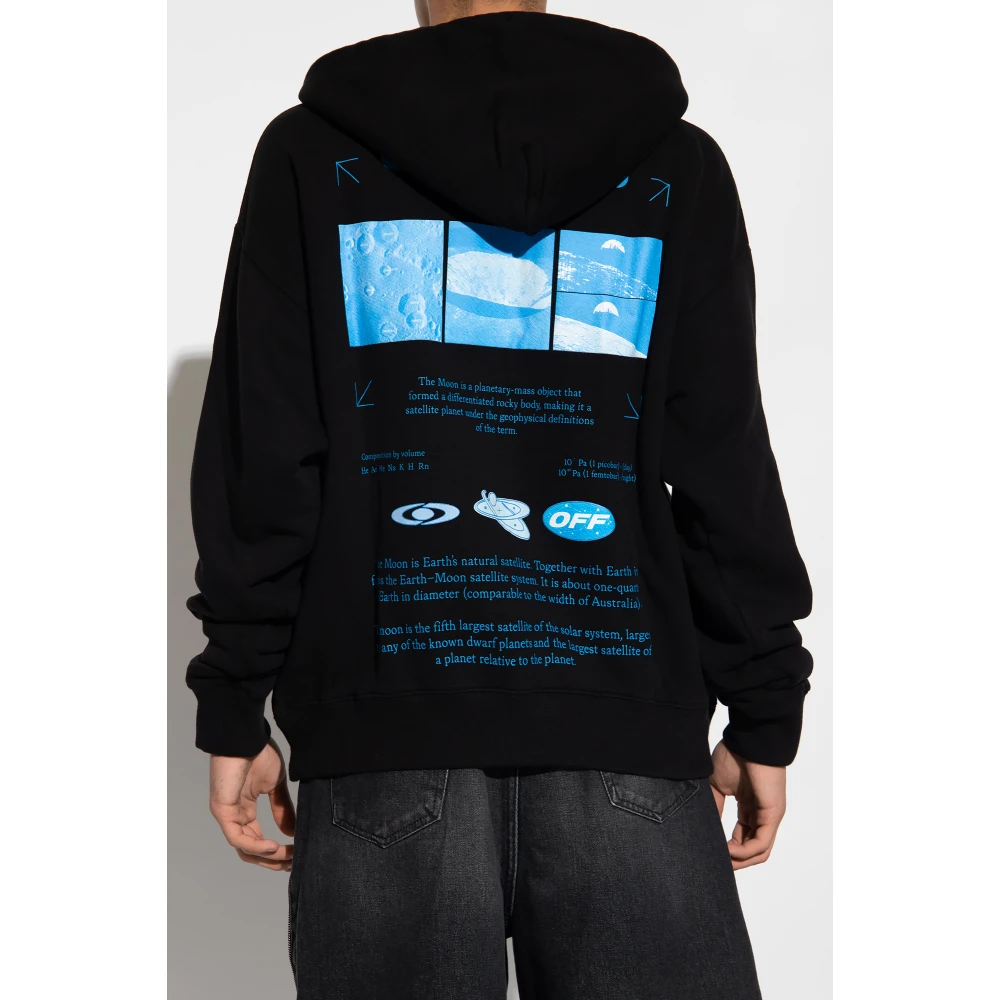 Off White Hoodie met logo Black Heren