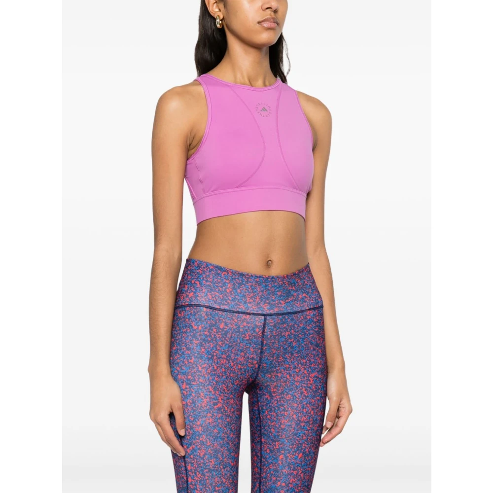 adidas by stella mccartney Paarse Top met Open Rug Purple Dames