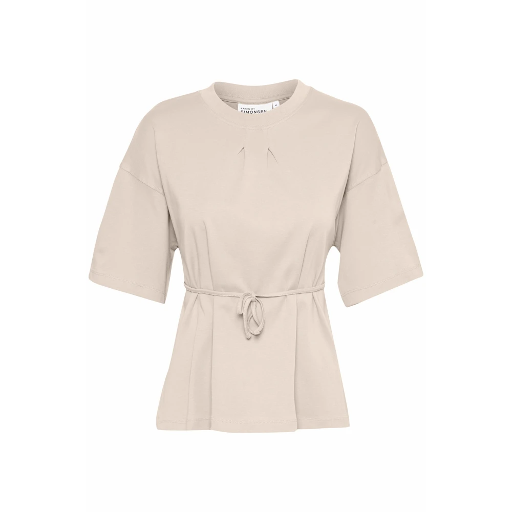 Karen by Simonsen Zilveren Wolk T-shirt Top Beige Dames