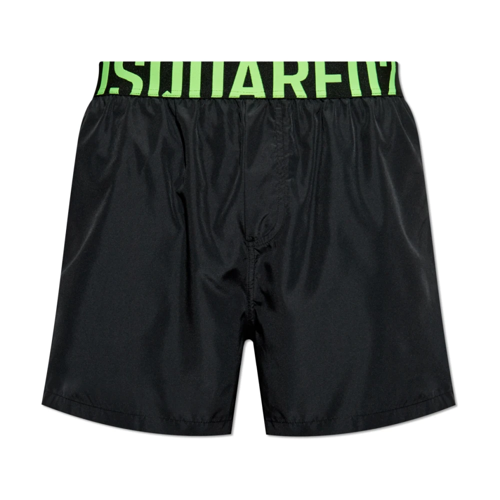 Dsquared2 Men's Black Logo Swim Shorts - Beachwear - M - Swimwear