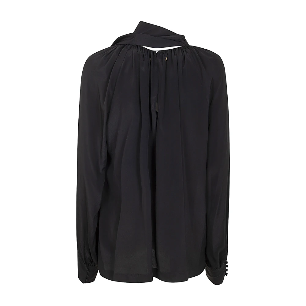 Golden Goose Zwarte Journey Blouse met Strik Black Dames