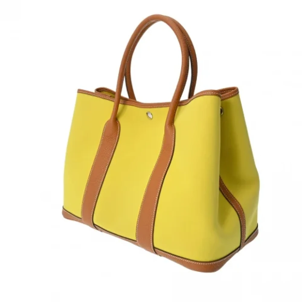 Hermès Vintage Pre-owned Leather handbags Yellow Dames