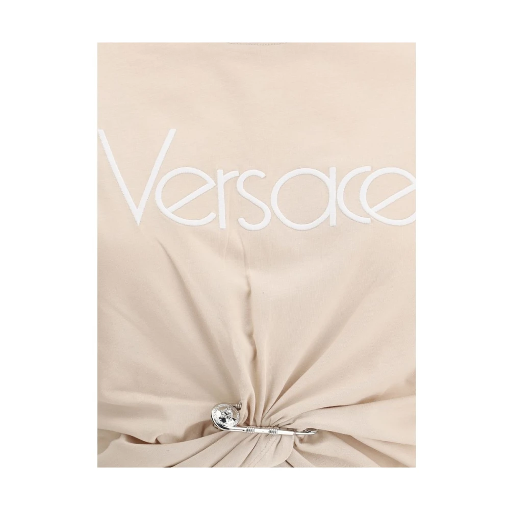 Versace Iconisch Monogram T-shirt met Medusa-logo Pink Dames
