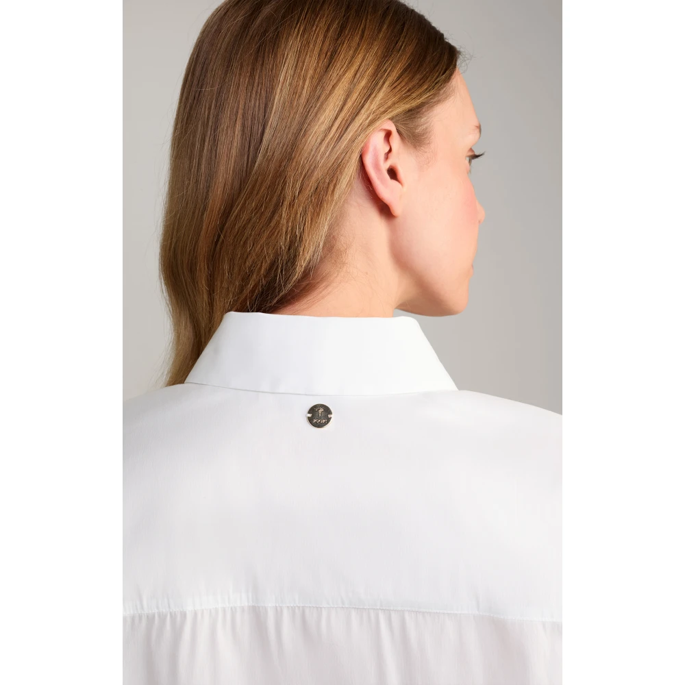 Joop! Witte blouse met zijsplitten White Dames