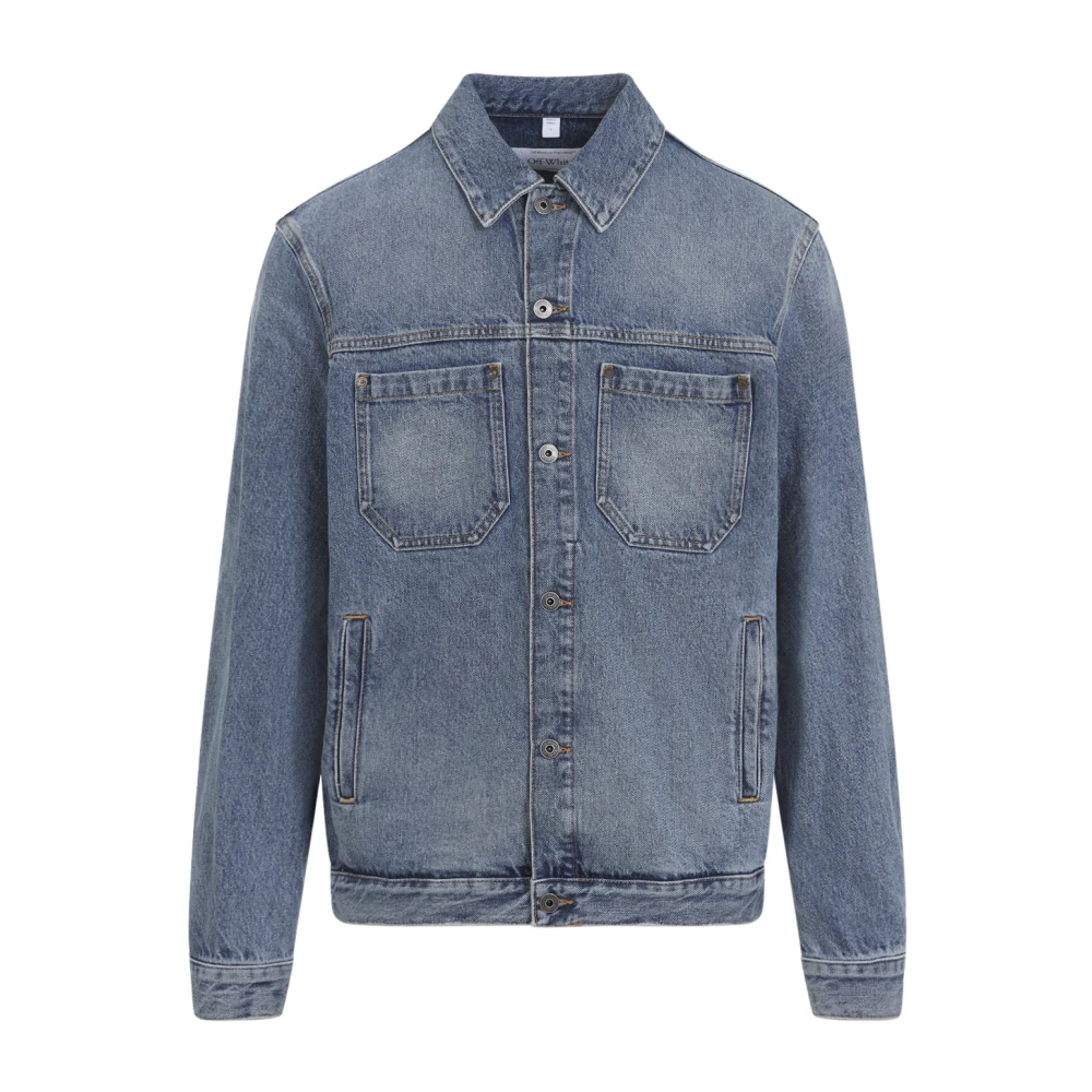 Off White Blue Half Arrow Skate Denim Jacket - Male - Denim Jackets - M - Jackets