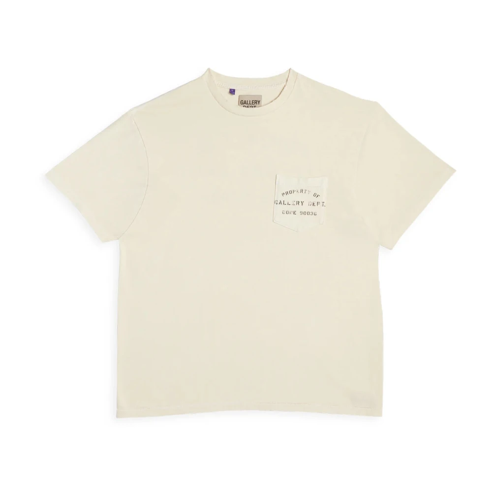 Gallery Dept. Vintage Stencil Tee 'Antique White' Beige Heren
