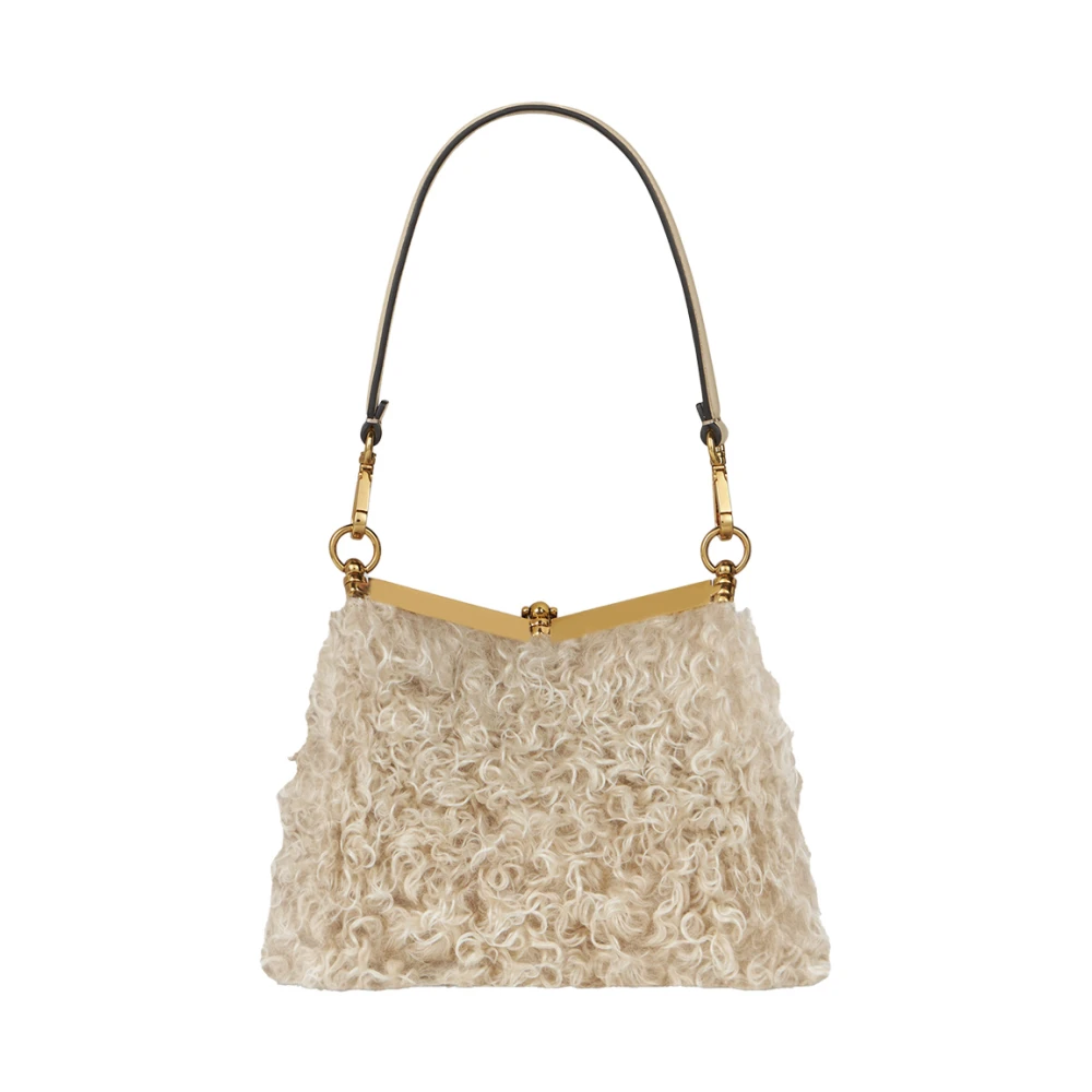 ETRO Bruine Wol Mohair Mini Tas Beige Dames
