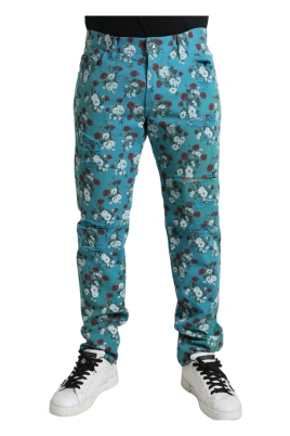Blommig Skinny Denim Jeans