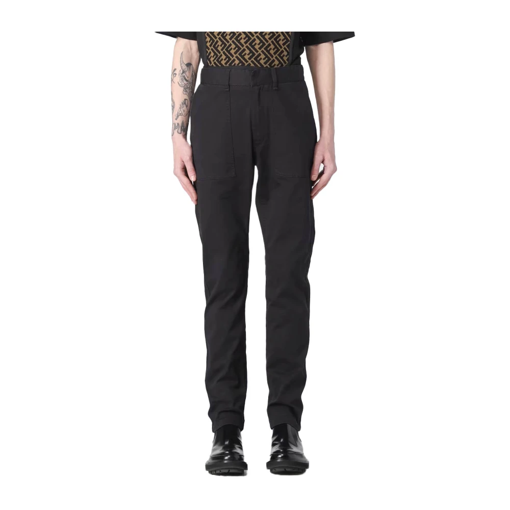 Fendi Cargo Logo Broek Black Heren