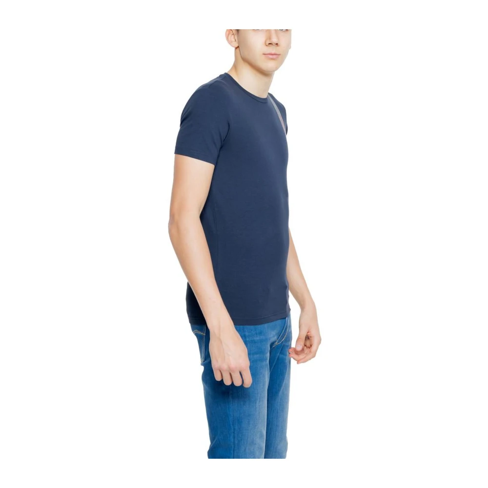 Emporio Armani Blauw Casual Katoen Blend T-Shirt Blue Heren