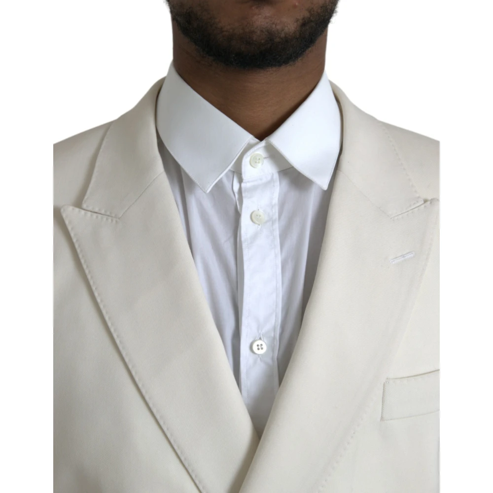 Dolce & Gabbana Witte Wollen Blazer Martini Dubbele Breasted White Heren