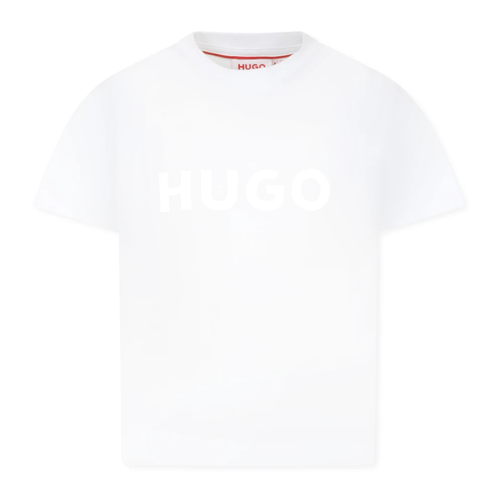 Hugo Boss Vit Bomullst-shirt med Logotyp White, Unisex