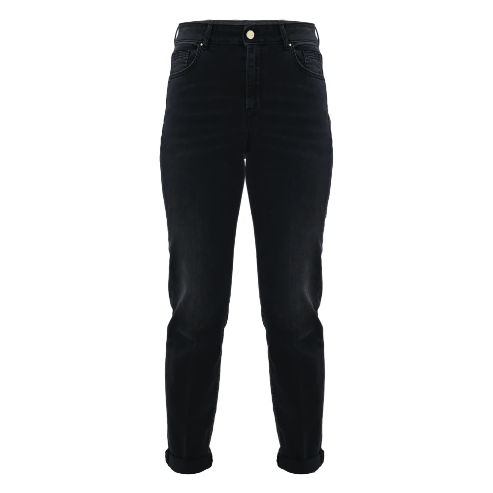 Kocca Straight-leg jeans met omslag voor dames Black Dames