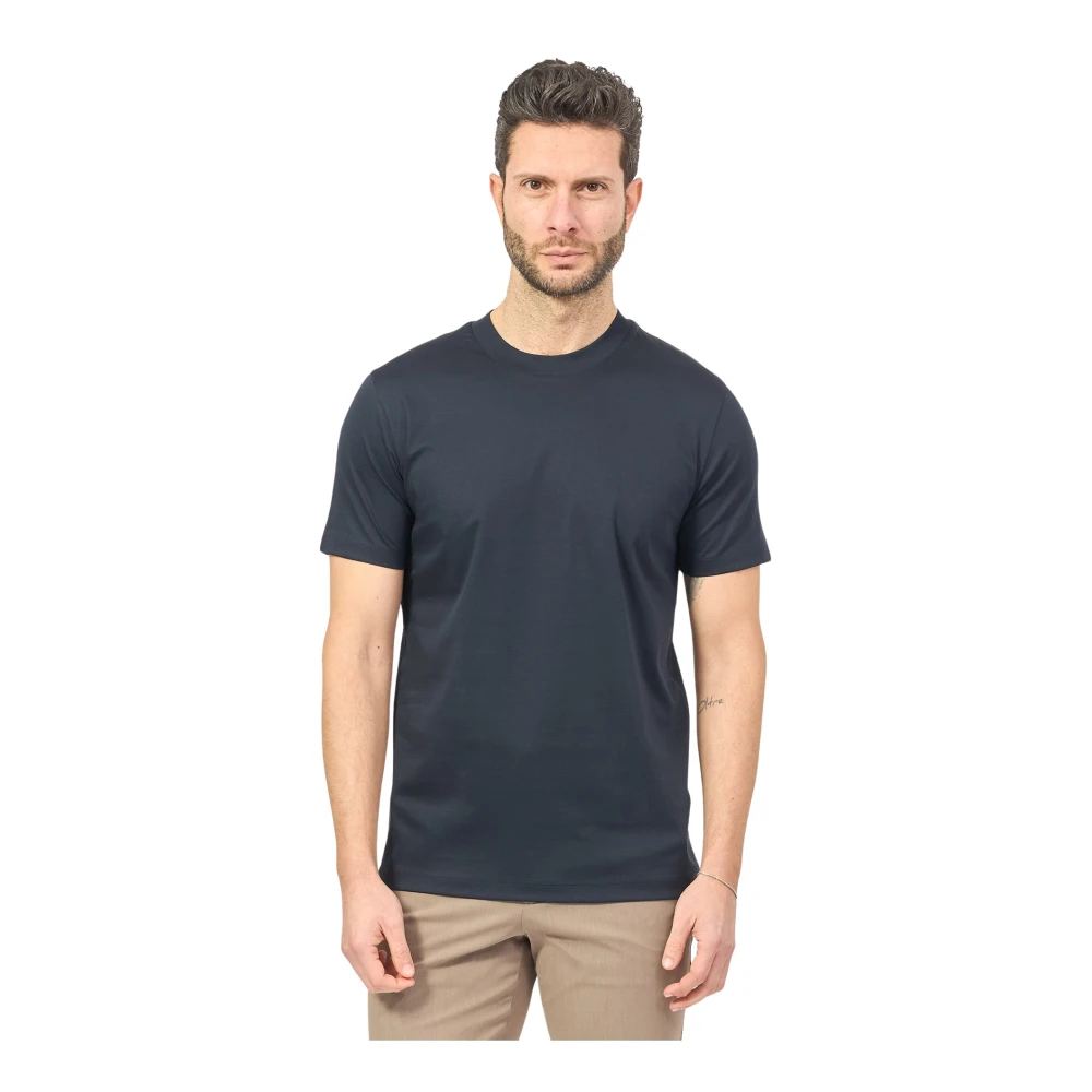 Hugo Boss Blauw Katoenen Ronde Hals T-shirt Blue Heren