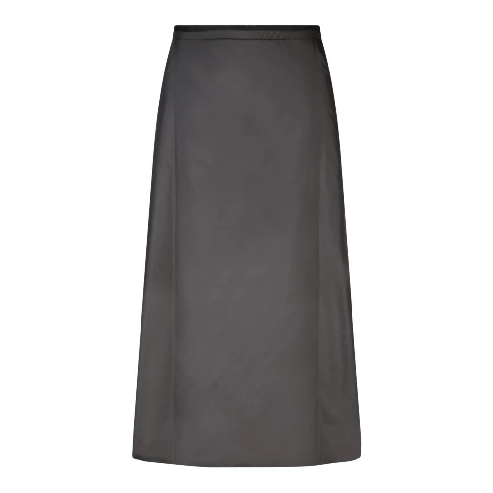 Moncler Elegante Midi Rok in Gladde Stof Black Dames