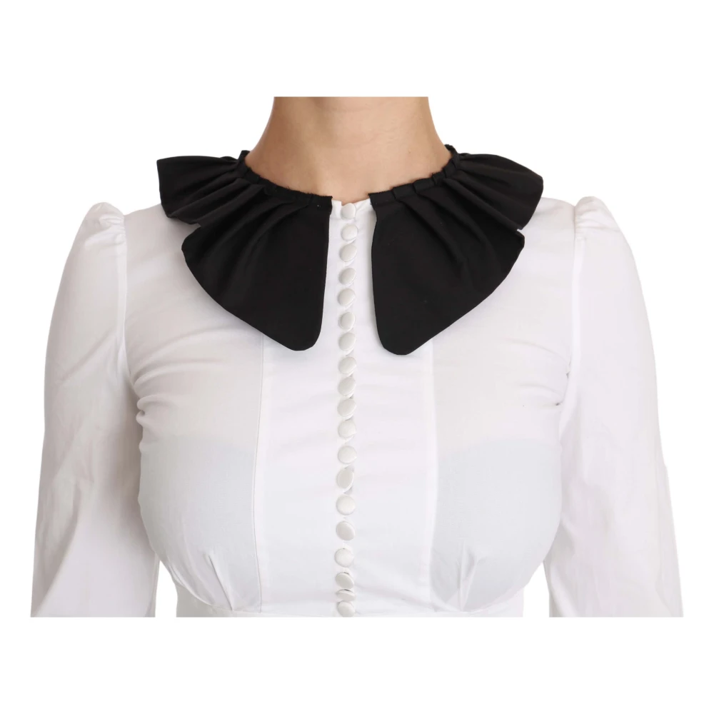 Dolce & Gabbana Witte Kraag Lange Mouw Blouse Top White Dames