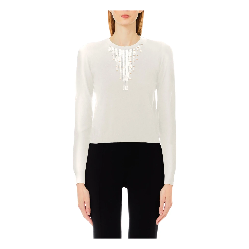 Liu Jo Gesloten Gebreide Trui White Dames