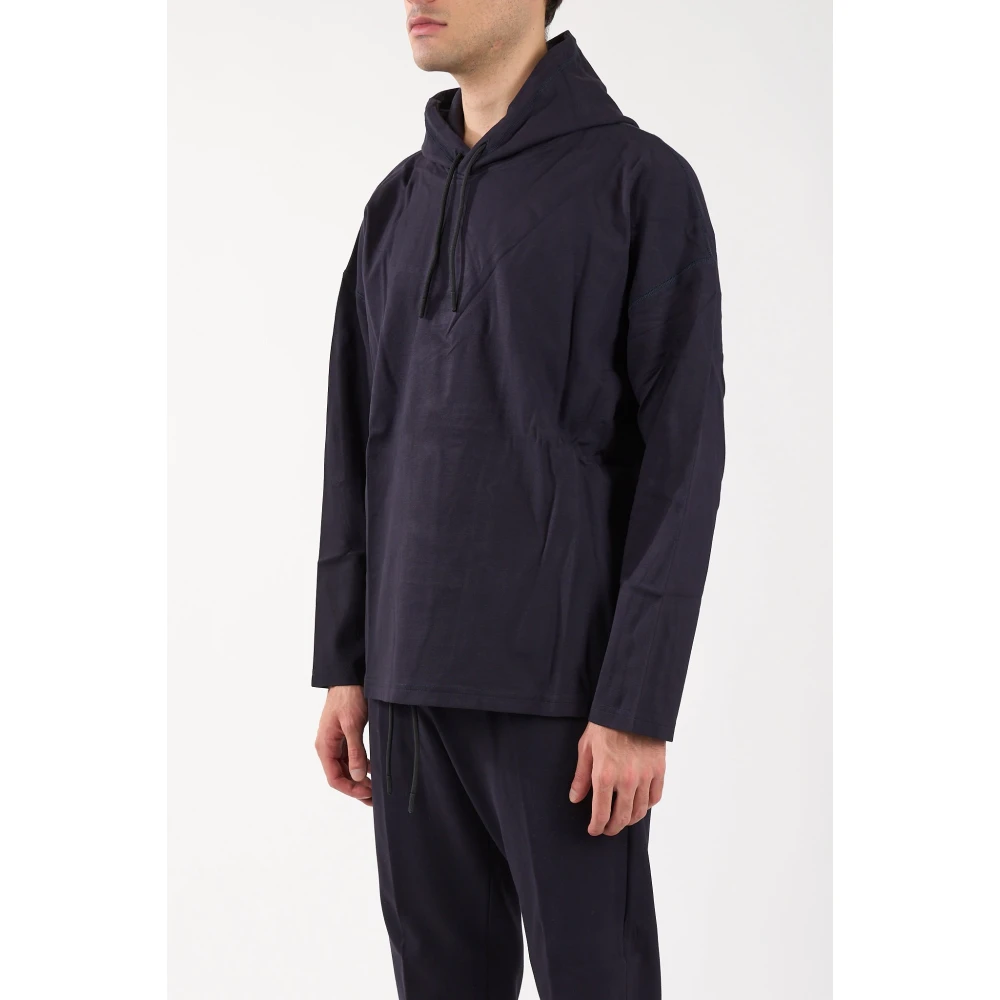 Hevo Stijlvolle Viscose Hoodie Blue Heren