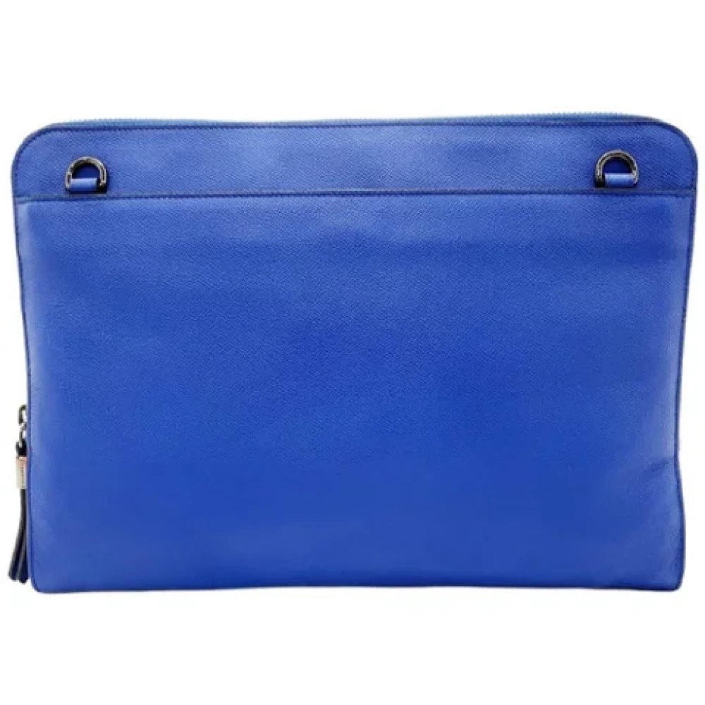 Burberry Vintage Pre-owned Leather clutches Blue Dames