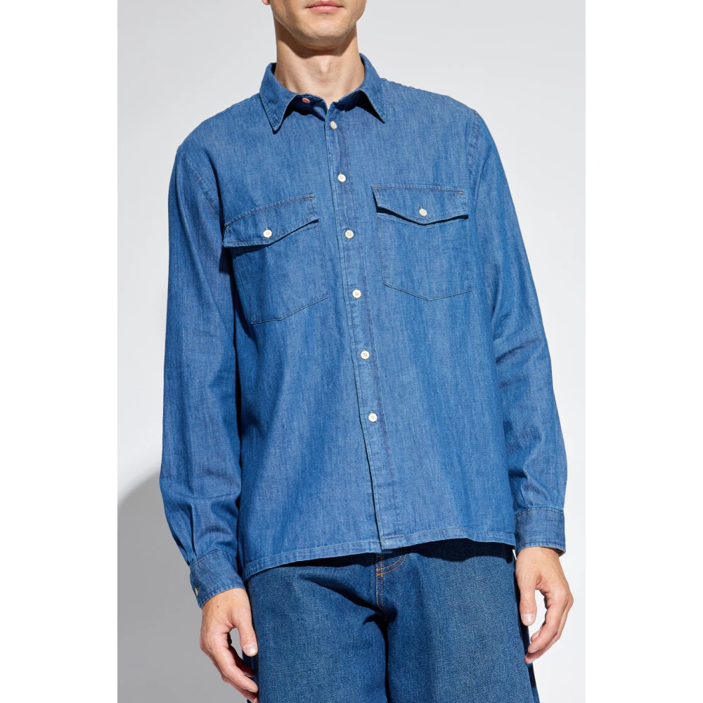 PS By Paul Smith Denim overhemd Blue Heren